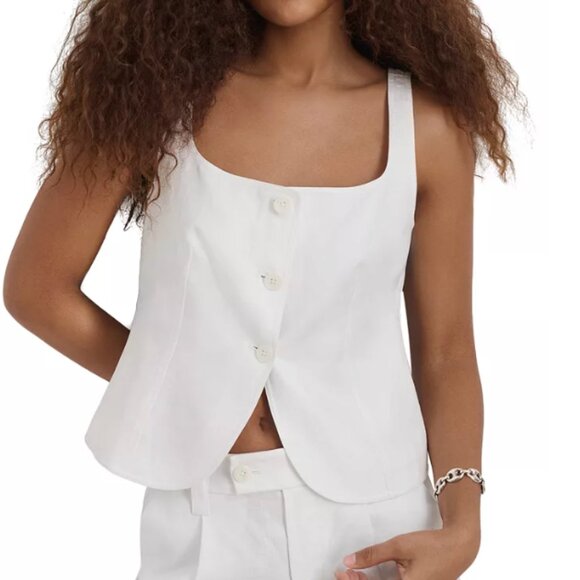 Alex Mill Luna Linen Vest, XS, Off-white, NWT - Picture 1 of 6